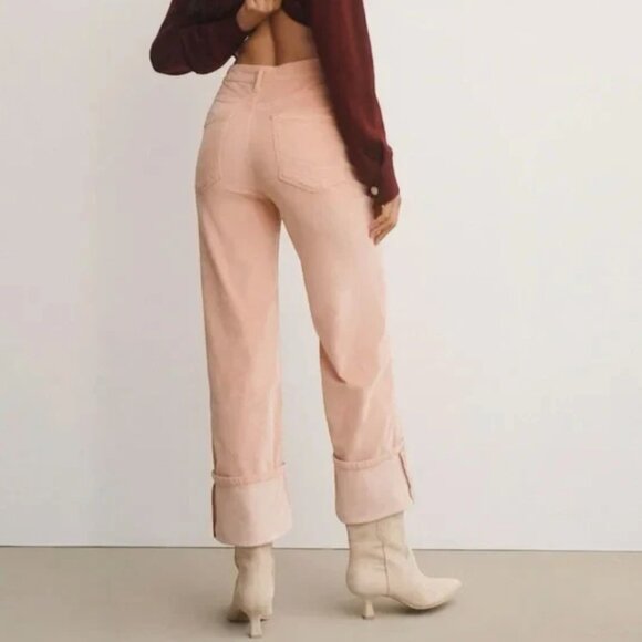 Brand New Pilcro The Scotty Cuffed High Rise Straight-Leg Jeans;Corduroy Edition - Picture 2 of 10